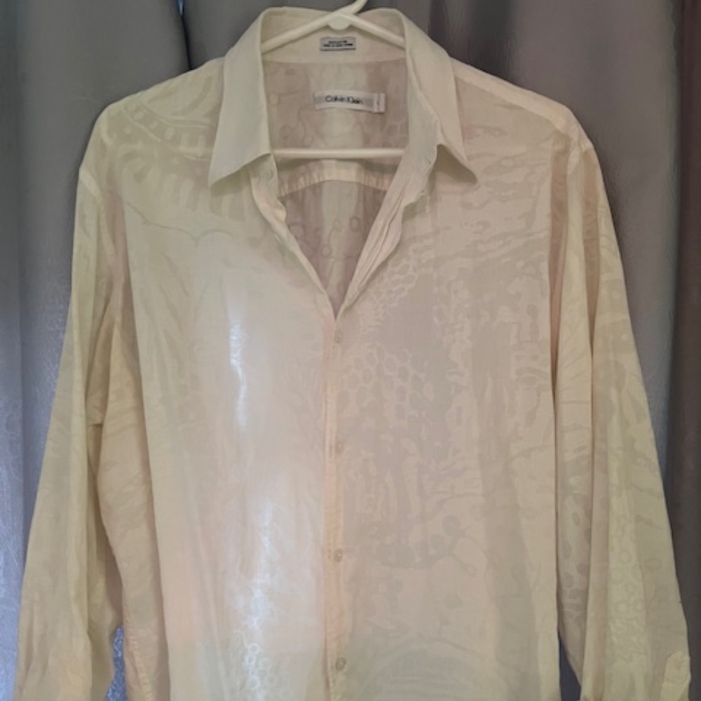 Calvin Klein white pattern shirt